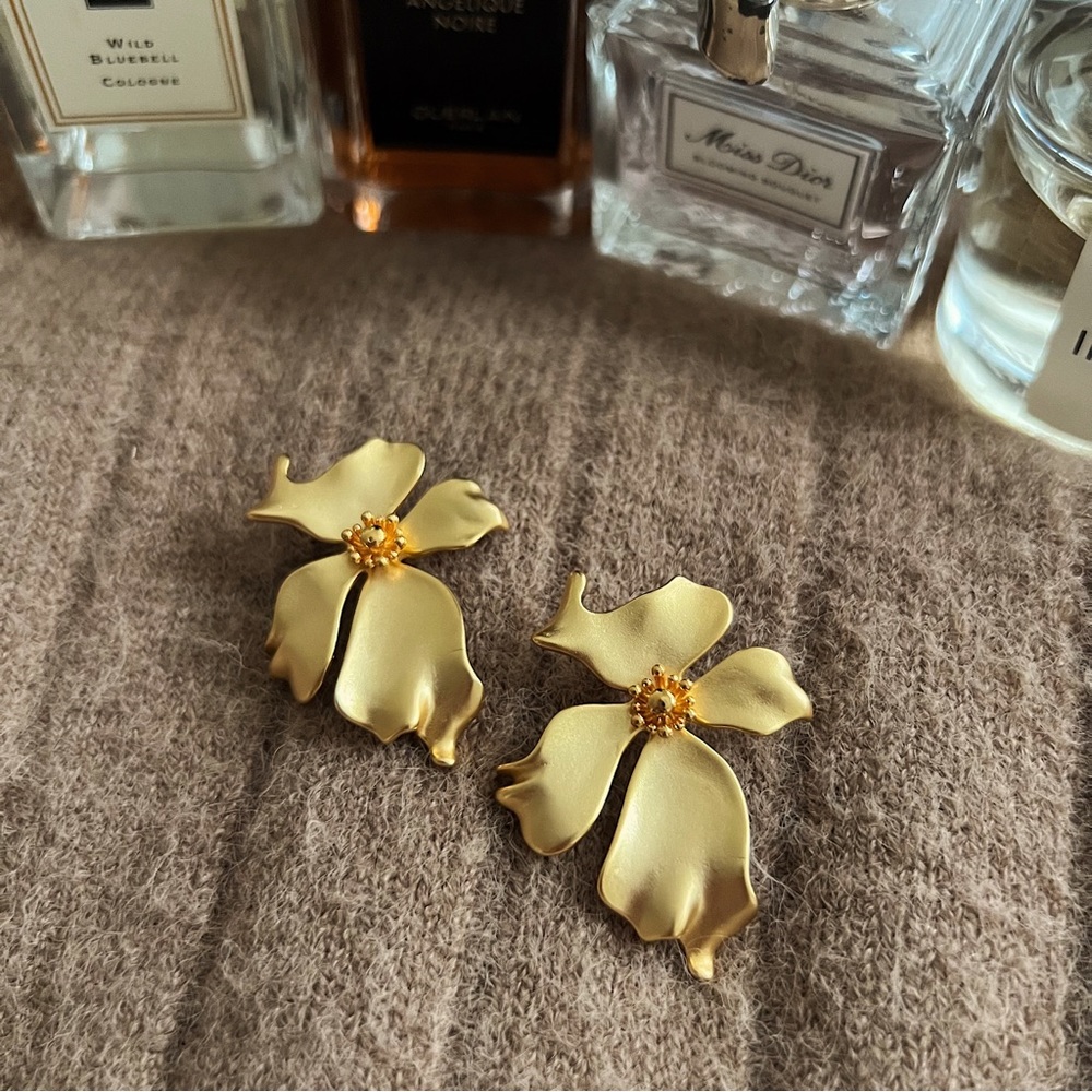 CELINE Art Vintage Gold Finish Earrings